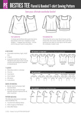 Besties Tee | Flared & Banded T-shirt PDF Sewing Pattern
